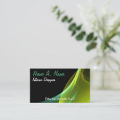 Abstract Techno Dreamy Groen Geel Sweep Visitekaartje (Staand voorkant)
