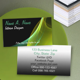 Abstract Techno Dreamy Groen Geel Sweep Visitekaartje