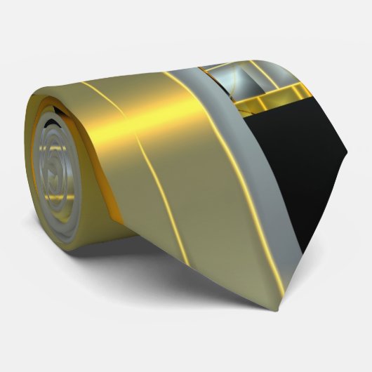 Abstract Techno Metallic Fractal Stropdas (Opgerold)