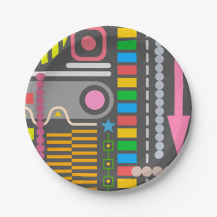 Abstract Technologie Configuratiescherm Patroon Papieren Bordje