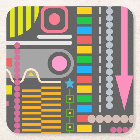 Abstract Technology Control Panel Pattern Kartonnen Onderzetters (Voorkant)