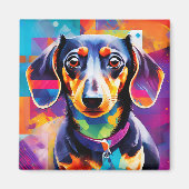 Abstract teckel magneet (Voorkant)