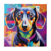 Abstract teckel tegeltje (Voorkant)