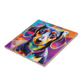 Abstract teckel tegeltje (Zijkant)