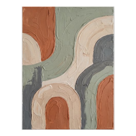 Abstract Terracotta Boho Wall Art Perfect Poster (Voorkant)