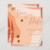 Abstract Terracotta Design Bruiloft Save the Date (Voorkant / Achterkant)