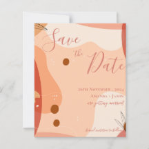 Abstract Terracotta Design Bruiloft Save the Date