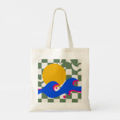 Abstract Terracotta Geometric Shapes Grid Poster Tote Bag (Achterkant)