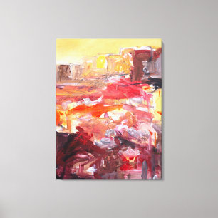 Abstract Terracotta Landschap & Architecturaal Canvas Afdruk