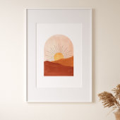 Abstract terracotta landschap, zon en woestijn poster