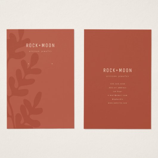 Abstract Terracotta Leaves Earring Display Card Visitekaartje (Voorkant /achterkant)