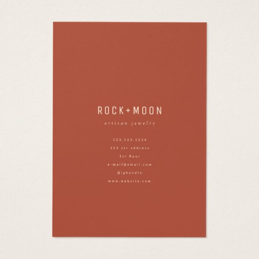 Abstract Terracotta Leaves Earring Display Card Visitekaartje (Achterkant)