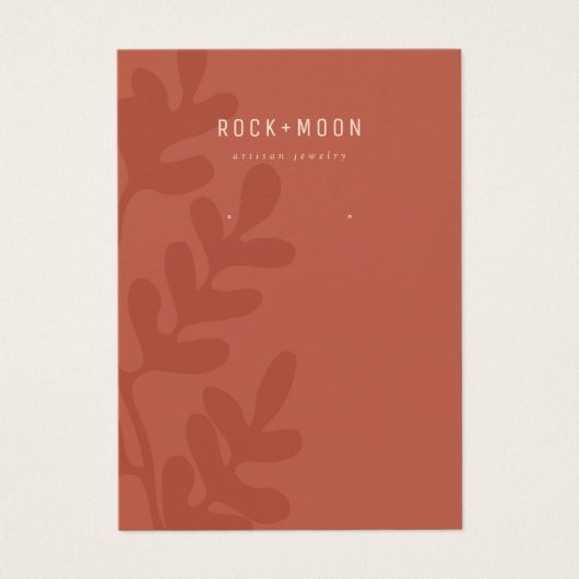 Abstract Terracotta Leaves Earring Display Card Visitekaartje (Voorkant)