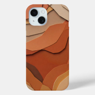 Abstract Terracotta Papercut Tectonische Platen iPhone 15 Case