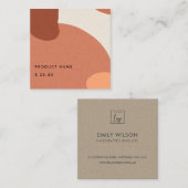 ABSTRACT TERRACOTTA RED KRAFT SCANDI PRIJS LABEL (Voorkant / Achterkant)