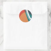 Abstract terracotta rood en blauw artwork ronde sticker (Tas)