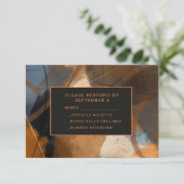 Abstract Terracotta RSVP Card Wedding Unique Kaartje (Staand voorkant)