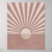 Abstract Terracotta Sunset Beach Wall Art Poster (Voorkant)