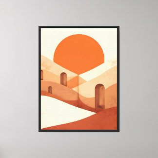Abstract Terracotta Zonsopgang Canvas Afdruk