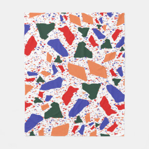 Abstract Terrazzo Handgetekend Kleurrijk Patroon   Fleece Deken