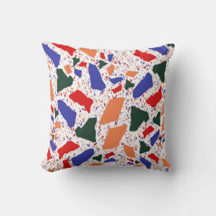 Abstract Terrazzo Handgetekend Kleurrijk Patroon Kussen