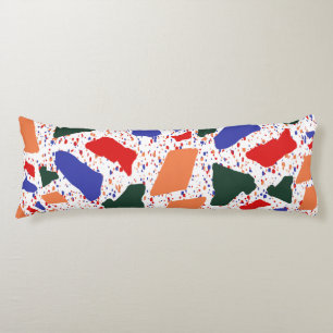 Abstract Terrazzo Handgetekend Kleurrijk Patroon  Lichaamskussen