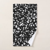 Abstract Terrazzo Mosaic Black en White Pattern Bad Handdoek (Handdoek)