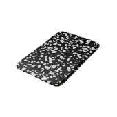 Abstract Terrazzo Mosaic Black en White Pattern Badmat (Gekanteld)
