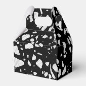 Abstract Terrazzo Mosaic Black en White Pattern Bedankdoosjes (Achterkant)