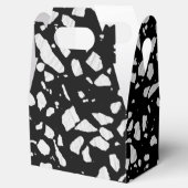 Abstract Terrazzo Mosaic Black en White Pattern Bedankdoosjes (Geopend)