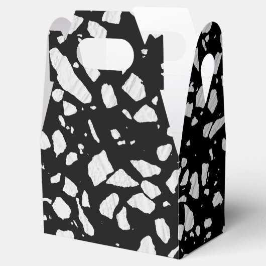 Abstract Terrazzo Mosaic Black en White Pattern Bedankdoosjes (Geopend)
