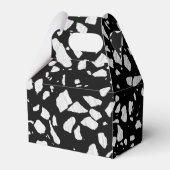 Abstract Terrazzo Mosaic Black en White Pattern Bedankdoosjes (Voorkant Zijde)