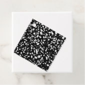 Abstract Terrazzo Mosaic Black en White Pattern Bedankjes Labels (In situ)