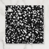 Abstract Terrazzo Mosaic Black en White Pattern Bedankjes Labels (Voorkant)