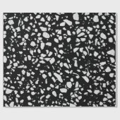 Abstract Terrazzo Mosaic Black en White Pattern Cadeaupapier (Vlak)