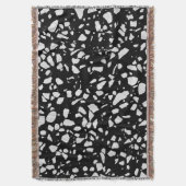 Abstract Terrazzo Mosaic Black en White Pattern Deken (Voorkant Verticaal)