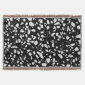 Abstract Terrazzo Mosaic Black en White Pattern Deken (Voorkant)