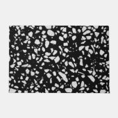 Abstract Terrazzo Mosaic Black en White Pattern Deurmat (Voorkant)