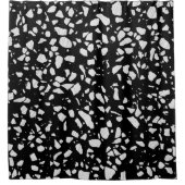 Abstract Terrazzo Mosaic Black en White Pattern Douchegordijn (Voorkant)