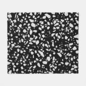 Abstract Terrazzo Mosaic Black en White Pattern Fleece Deken (Voorkant (Horizontaal))