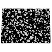 Abstract Terrazzo Mosaic Black en White Pattern Groot Cadeauzakje (Voorkant)