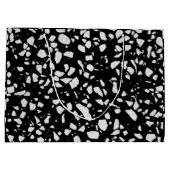 Abstract Terrazzo Mosaic Black en White Pattern Groot Cadeauzakje (Achterkant)