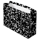 Abstract Terrazzo Mosaic Black en White Pattern Groot Cadeauzakje (Achterkant Gekanteld)