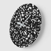 Abstract Terrazzo Mosaic Black en White Pattern Grote Klok (Hoek)