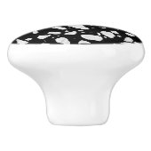 Abstract Terrazzo Mosaic Black en White Pattern Keramische Knop (Zijkant)