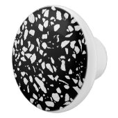 Abstract Terrazzo Mosaic Black en White Pattern Keramische Knop (Rechts)