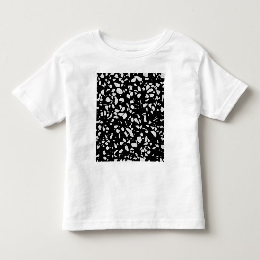 Abstract Terrazzo Mosaic Black en White Pattern Kinder Shirts (Voorkant)