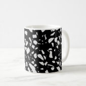 Abstract Terrazzo Mosaic Black en White Pattern Koffiemok (Voorkant rechts)