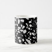 Abstract Terrazzo Mosaic Black en White Pattern Koffiemok (Center)