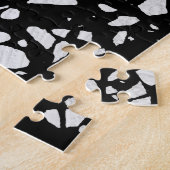Abstract Terrazzo Mosaic Black en White Pattern Legpuzzel (Zijkant)